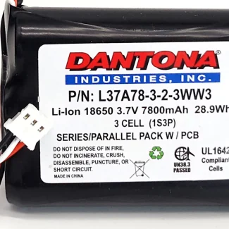 Dantona L37A78-3-2-3WW3 Lithium Ion Battery 3.7V 7800mAh