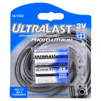 Ultralast CR123A 3 Volt Lithium Battery (2 pcs)