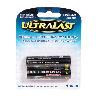 Ultralast LIR 18650 Lithium Ion Battery 3.7V 3400mAh (2 pcs)