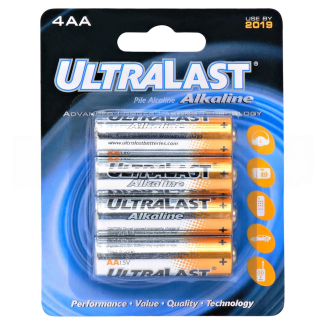 Ultralast PC1500 Alkaline Battery 1.5V 2200mAh (Bag of 4)