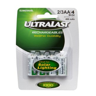 Ultralast 2/3AA Nicad Battery 1.2V 400mAh (Bag of 4)