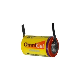 OmniCel ER14250/T Lithium Battery 3.6V 1200mAh with Solder Tabs