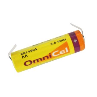 OmniCel ER14505/T Lithium Battery 3.6V 2800mAh with Solder Tabs