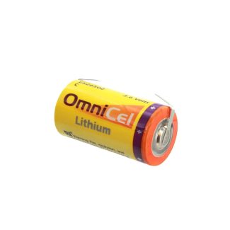 OmniCel ER26500/T Lithium Battery 3.6V 2800mAh with Solder Tabs